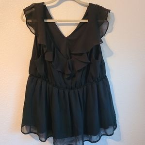 Nwt Torrid black ruffle blouse
